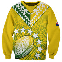 (Custom Text And Number) The Kuki's Cook Islands Rugby Sweatshirt Be Unique Vibe Yellow LT9 Unisex Yellow - Polynesian Pride