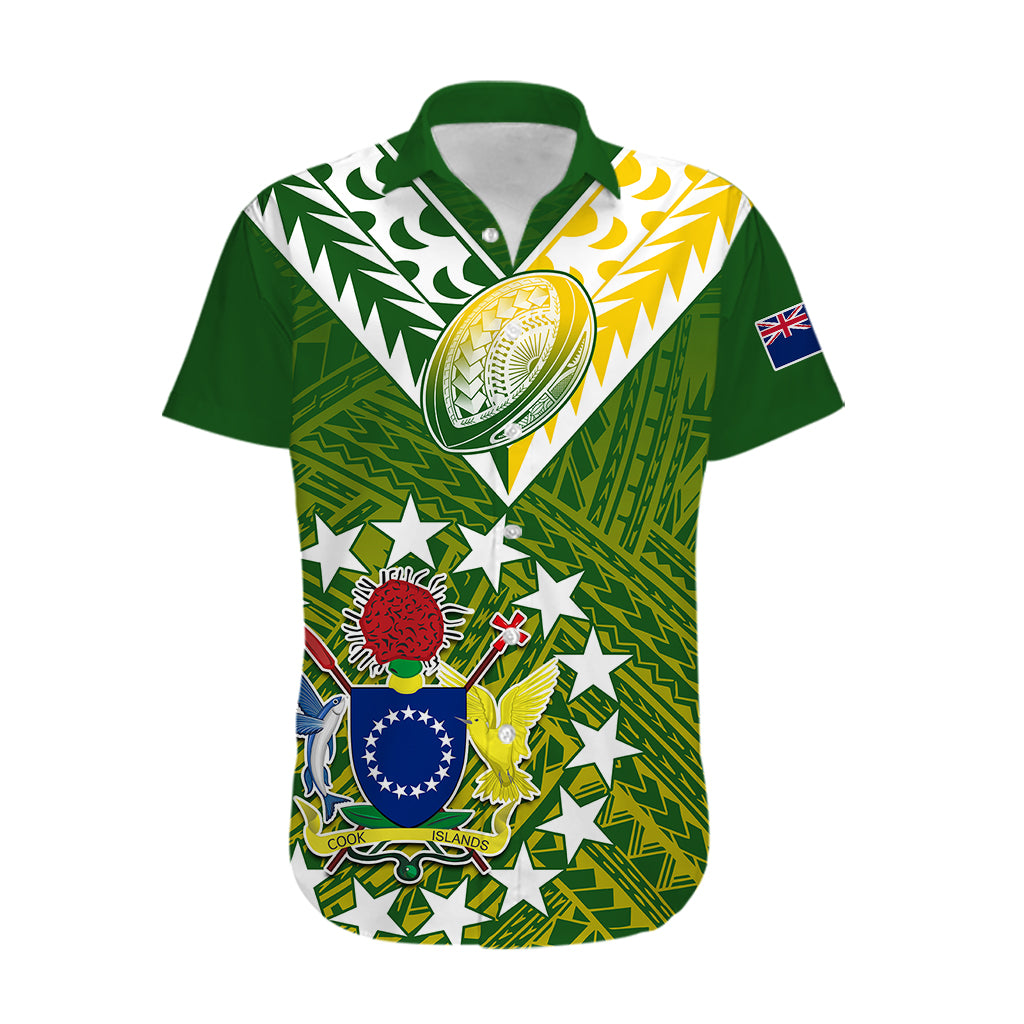 (Custom Text And Number) The Kuki's Cook Islands Rugby Hawaiian Shirt Be Unique Vibe Green LT9 - Polynesian Pride