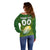 (Custom Text And Number) The Kuki's Cook Islands Rugby Off Shoulder Sweater Be Unique Vibe Green LT9 - Polynesian Pride