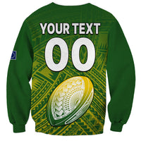 (Custom Text And Number) The Kuki's Cook Islands Rugby Sweatshirt Be Unique Vibe Green LT9 - Polynesian Pride