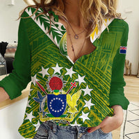 (Custom Text And Number) The Kuki's Cook Islands Rugby Women Casual Shirt Be Unique Vibe Green LT9 Female Green - Polynesian Pride