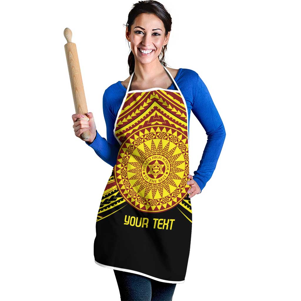 Personalised Tonga Ha apai High School Apron Ngatu Fonulei Pattern - Polynesian Pride