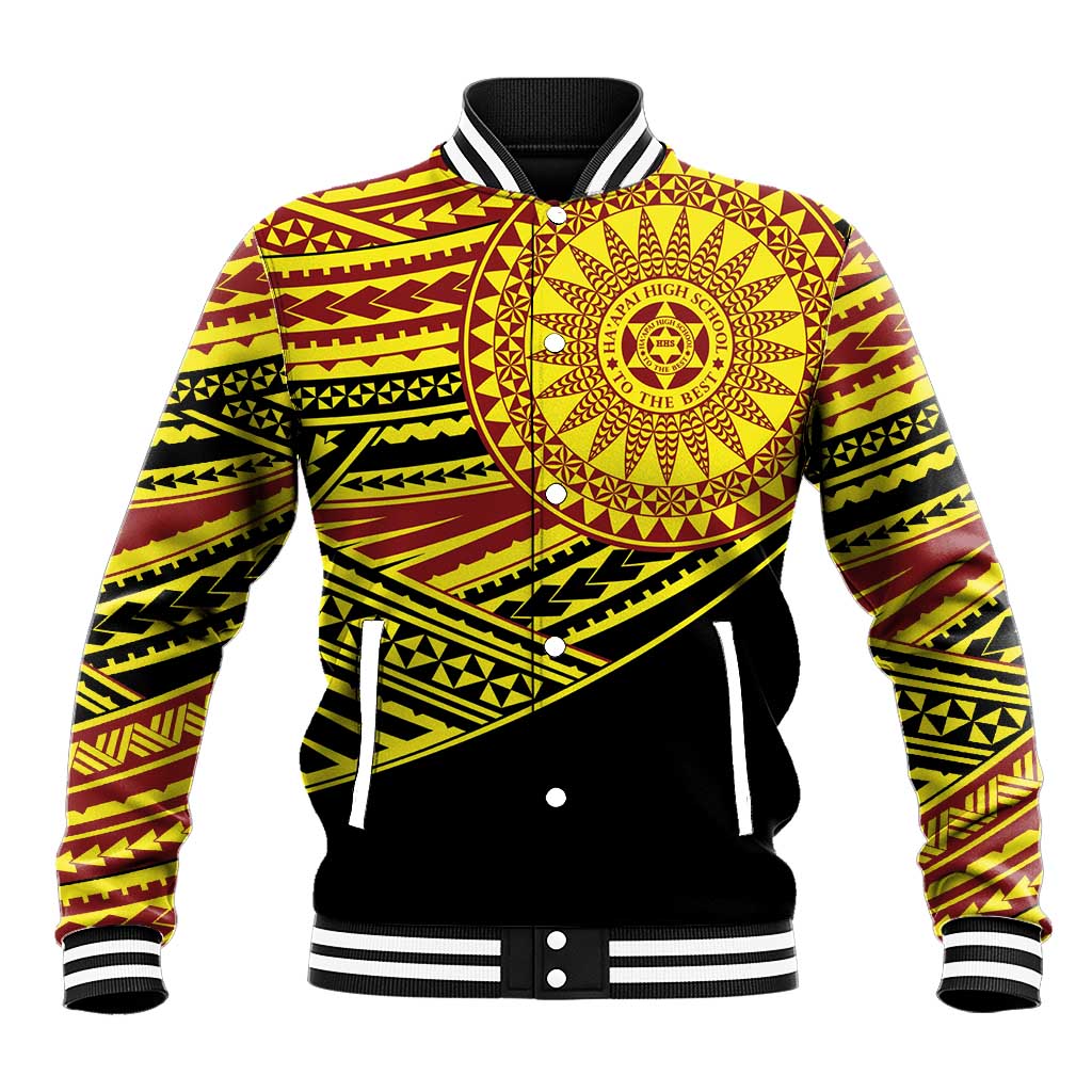 Personalised Tonga Ha apai High School Baseball Jacket Ngatu Fonulei Pattern