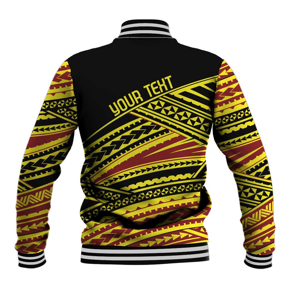 Personalised Tonga Ha apai High School Baseball Jacket Ngatu Fonulei Pattern