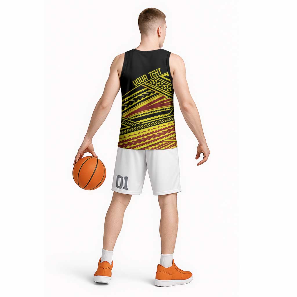Personalised Tonga Ha apai High School Basketball Jersey Ngatu Fonulei Pattern - Polynesian Pride
