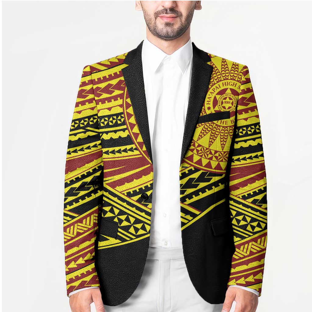 Personalised Tonga Ha apai High School Blazer Ngatu Fonulei Pattern - Polynesian Pride