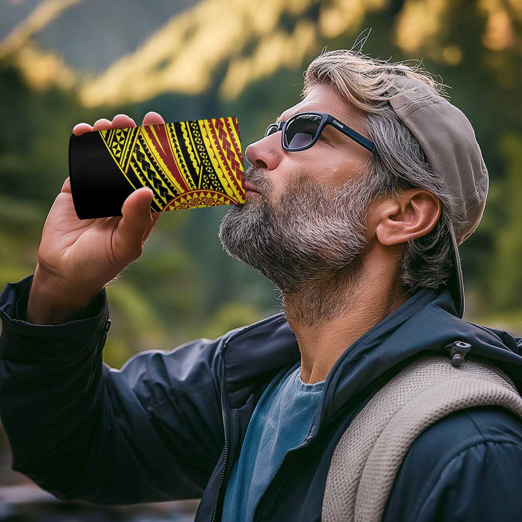 Personalised Tonga Ha apai High School 4 in 1 Can Cooler Tumbler Ngatu Fonulei Pattern