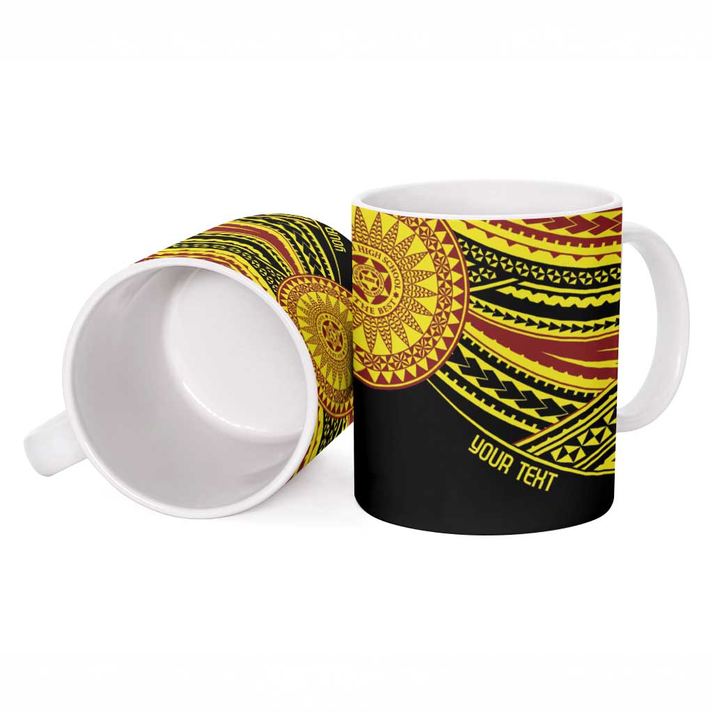 Personalised Tonga Ha apai High School Ceramic Mug Ngatu Fonulei Pattern - Polynesian Pride
