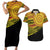 Personalised Tonga Ha apai High School Couples Matching Short Sleeve Bodycon Dress and Hawaiian Shirt Ngatu Fonulei Pattern