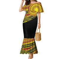 Personalised Tonga Ha apai High School Family Matching Mermaid Dress and Hawaiian Shirt Ngatu Fonulei Pattern