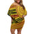 Personalised Tonga Ha apai High School Family Matching Off Shoulder Short Dress and Hawaiian Shirt Ngatu Fonulei Pattern