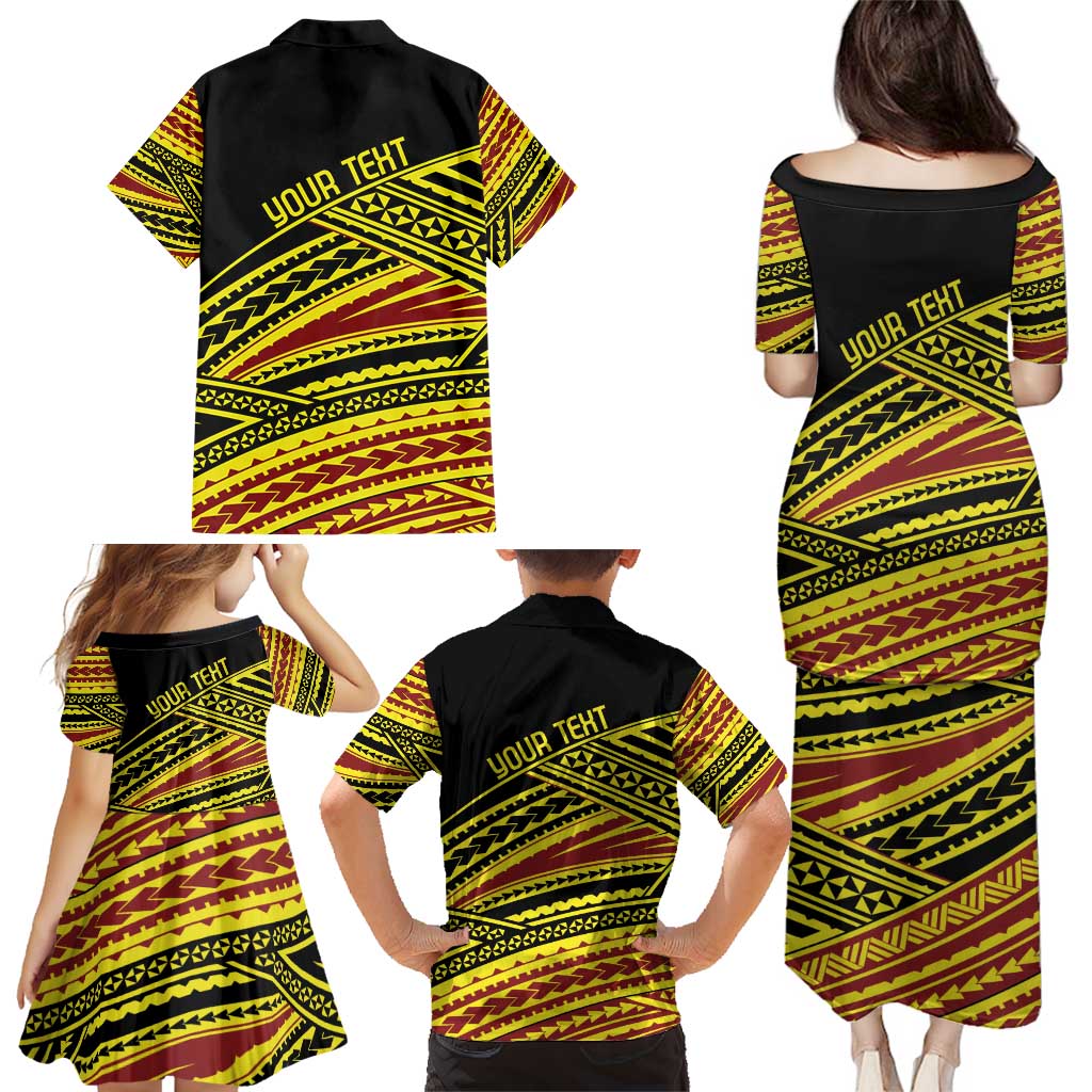 Personalised Tonga Ha apai High School Family Matching Puletasi and Hawaiian Shirt Ngatu Fonulei Pattern