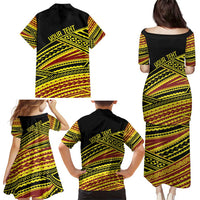 Personalised Tonga Ha apai High School Family Matching Puletasi and Hawaiian Shirt Ngatu Fonulei Pattern