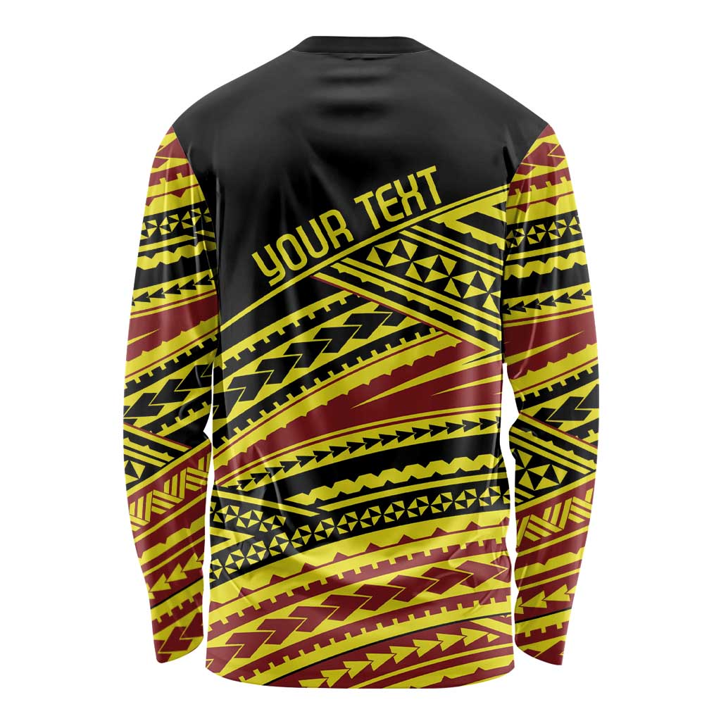 Personalised Tonga Ha apai High School Long Sleeve Shirt Ngatu Fonulei Pattern