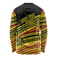 Personalised Tonga Ha apai High School Long Sleeve Shirt Ngatu Fonulei Pattern
