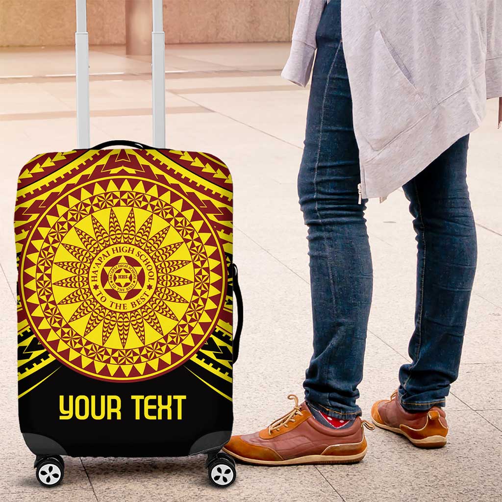 Personalised Tonga Ha apai High School Luggage Cover Ngatu Fonulei Pattern