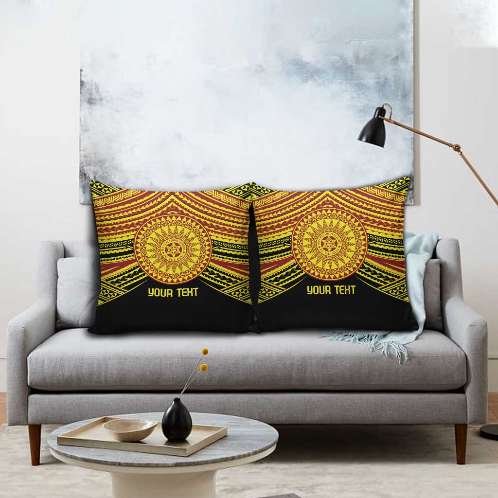 Personalised Tonga Ha apai High School Pillow Cover Ngatu Fonulei Pattern - Polynesian Pride