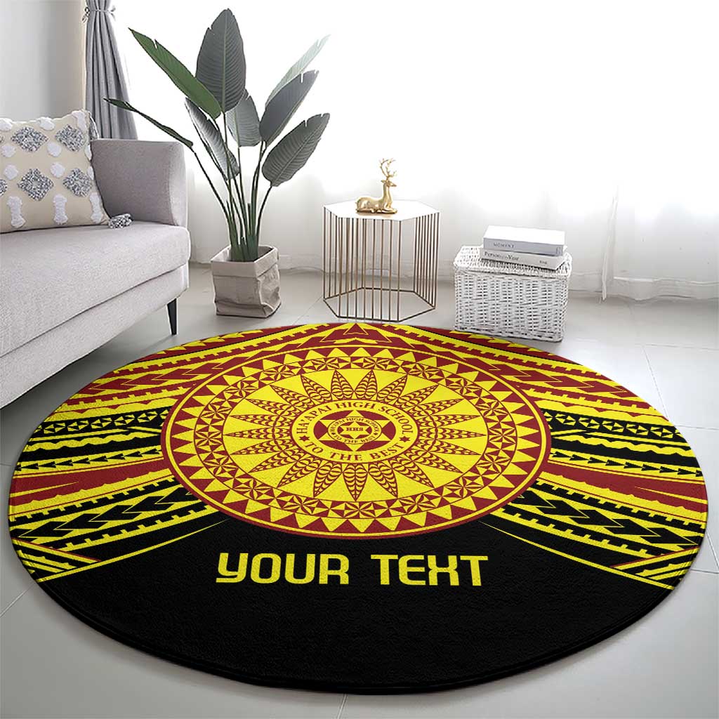 Personalised Tonga Ha apai High School Round Carpet Ngatu Fonulei Pattern LT9 - Polynesian Pride