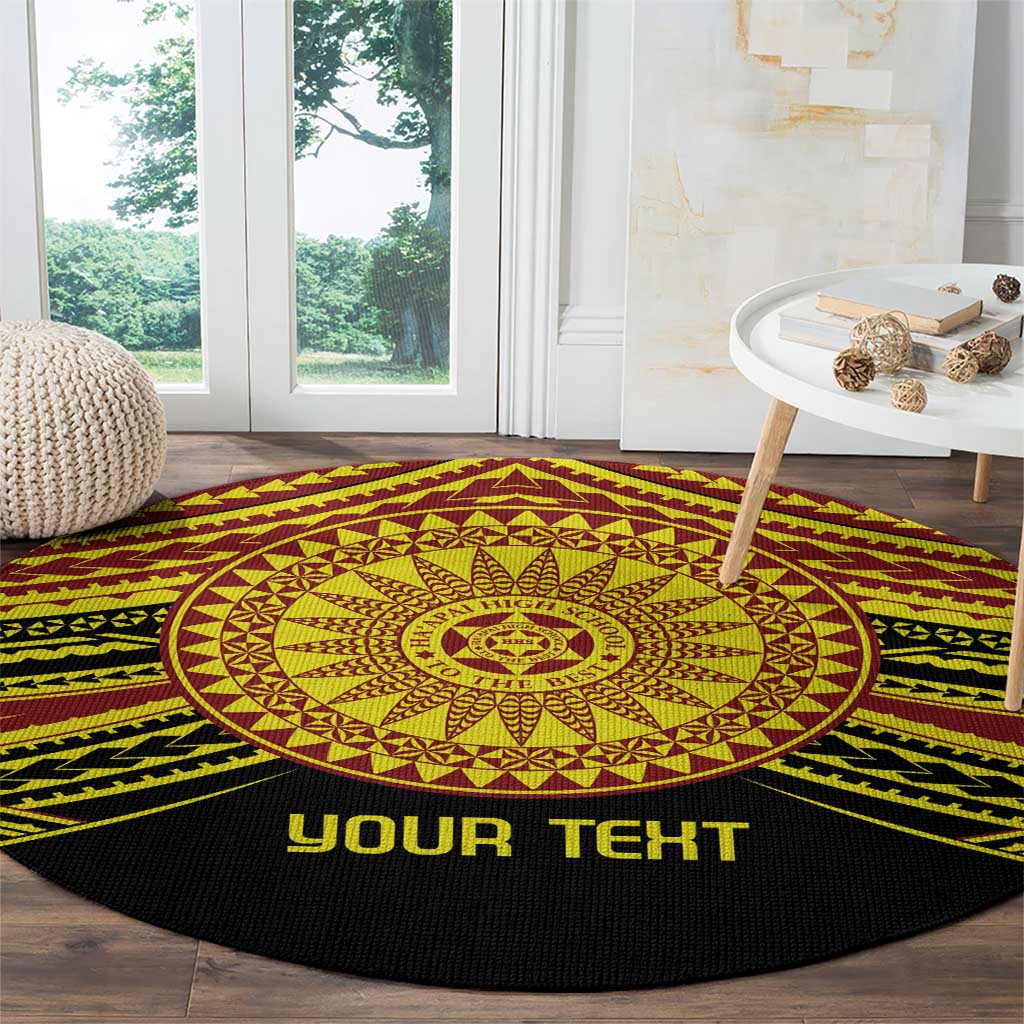 Personalised Tonga Ha apai High School Round Carpet Ngatu Fonulei Pattern LT9 - Polynesian Pride
