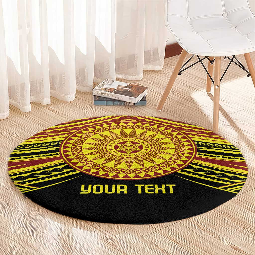 Personalised Tonga Ha apai High School Round Carpet Ngatu Fonulei Pattern LT9 - Polynesian Pride