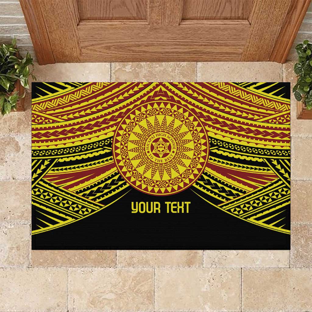 Personalised Tonga Ha apai High School Rubber Doormat Ngatu Fonulei Pattern