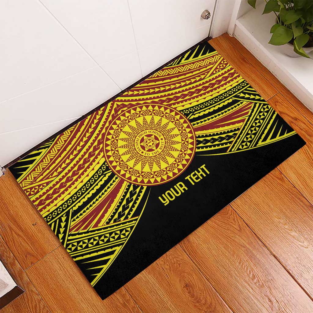 Personalised Tonga Ha apai High School Rubber Doormat Ngatu Fonulei Pattern