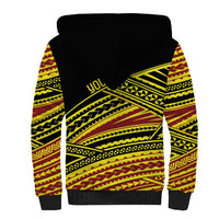 Personalised Tonga Ha apai High School Sherpa Hoodie Ngatu Fonulei Pattern
