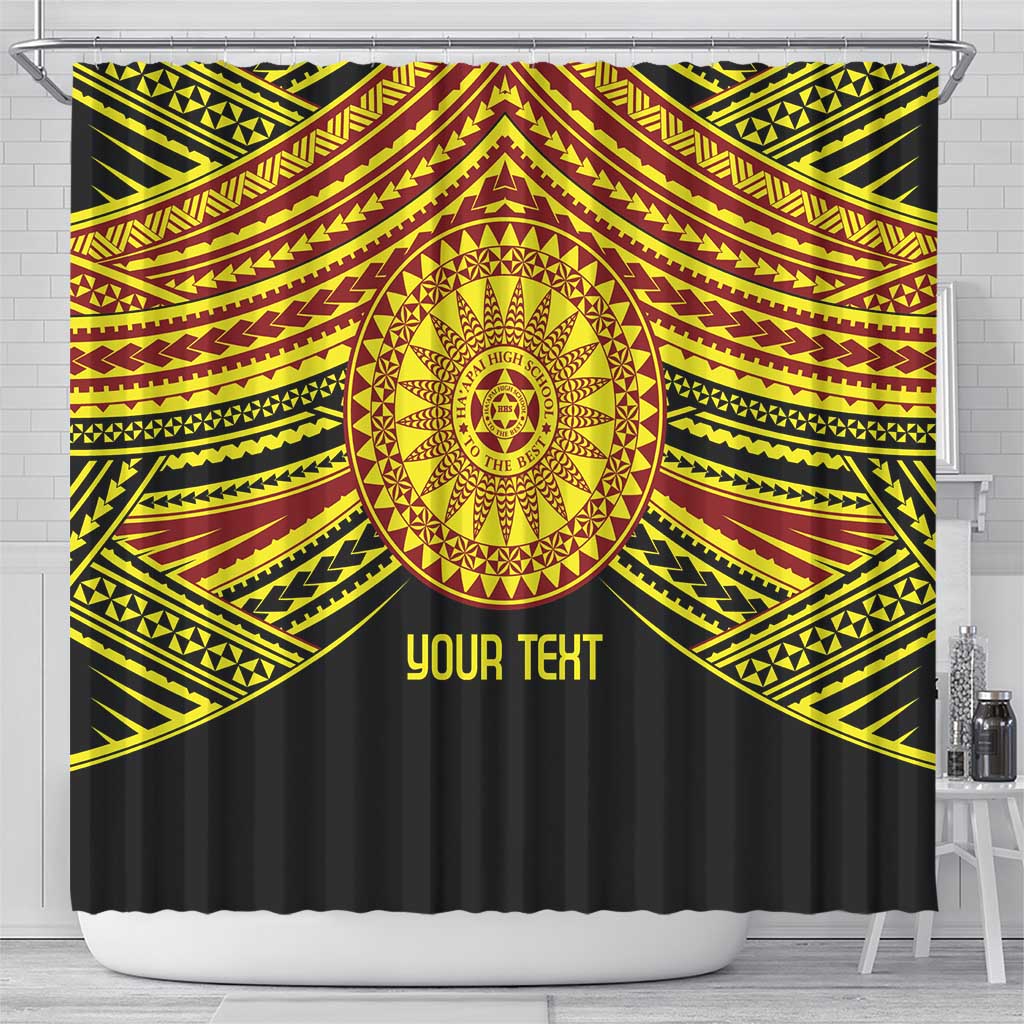 Personalised Tonga Ha apai High School Shower Curtain Ngatu Fonulei Pattern LT9 - Polynesian Pride