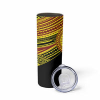 Personalised Tonga Ha apai High School Skinny Tumbler Ngatu Fonulei Pattern