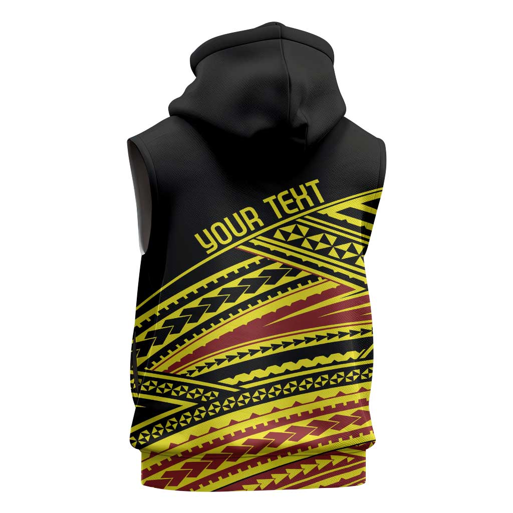 Personalised Tonga Ha apai High School Sleeveless Zip Hoodie Ngatu Fonulei Pattern LT9 - Polynesian Pride