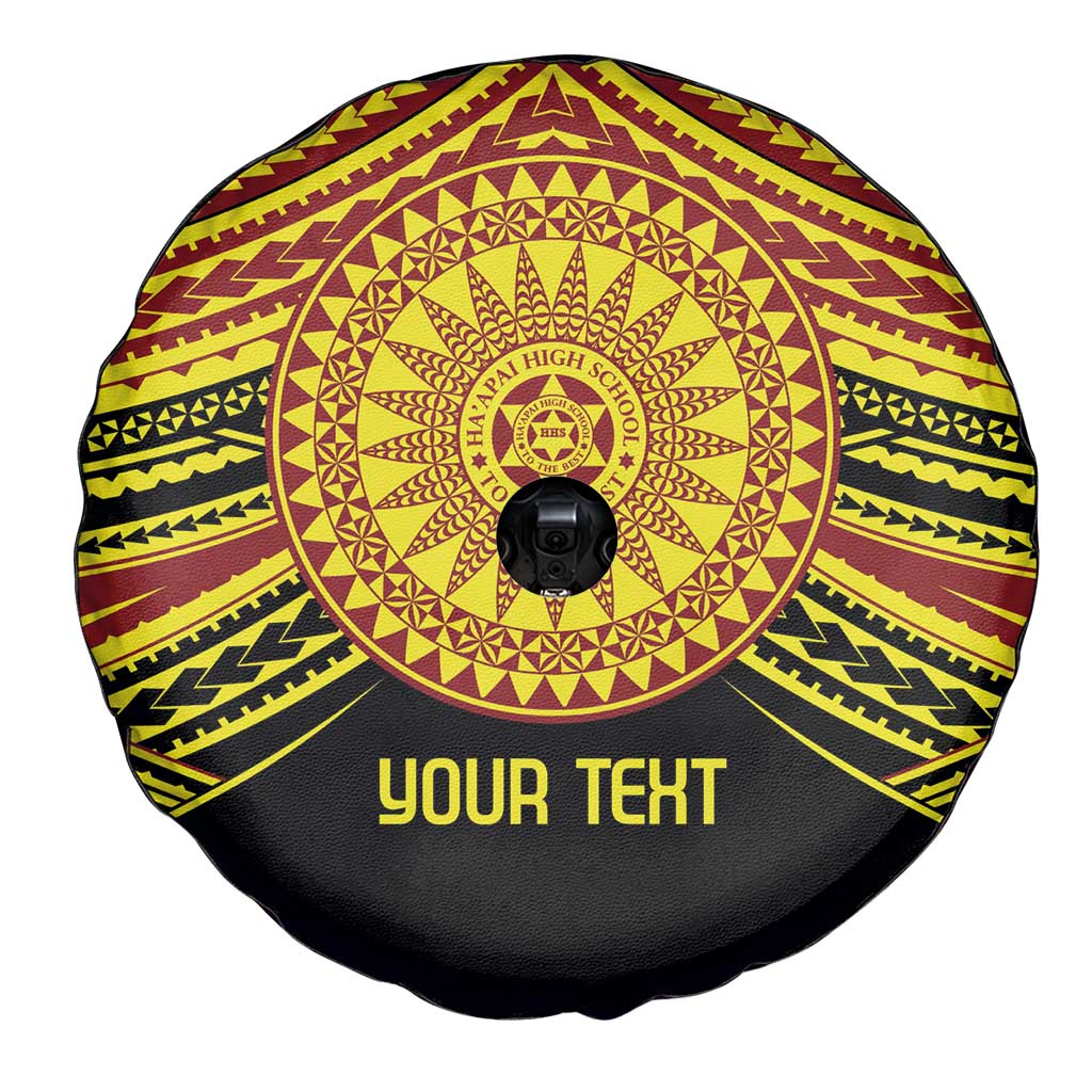 Personalised Tonga Ha apai High School Spare Tire Cover Ngatu Fonulei Pattern