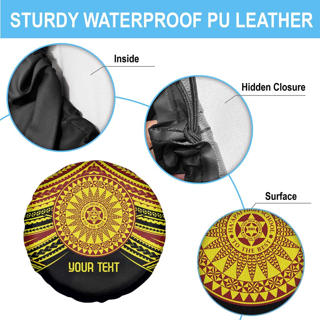 Personalised Tonga Ha apai High School Spare Tire Cover Ngatu Fonulei Pattern