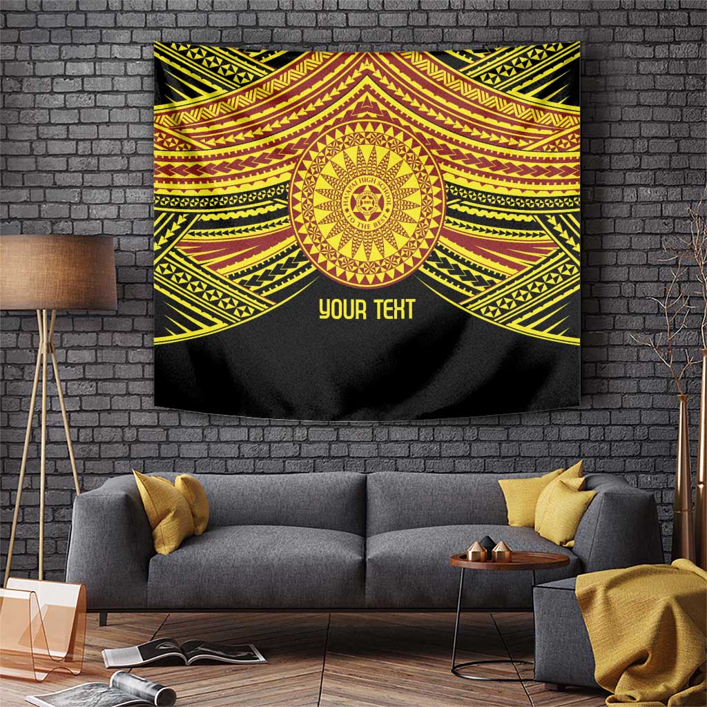 Personalised Tonga Ha apai High School Tapestry Ngatu Fonulei Pattern