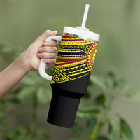 Personalised Tonga Ha apai High School Tumbler With Handle Ngatu Fonulei Pattern