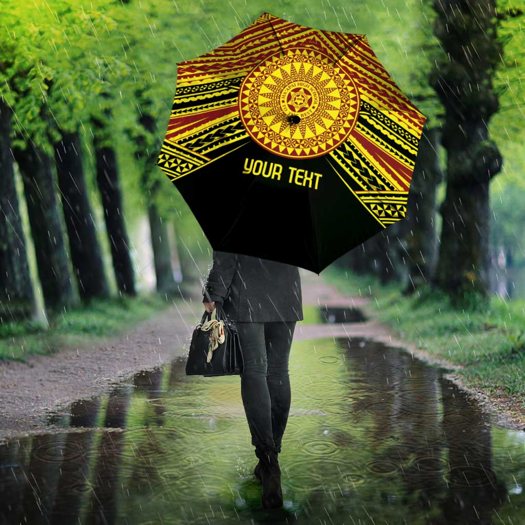 Personalised Tonga Ha apai High School Umbrella Ngatu Fonulei Pattern - Polynesian Pride