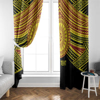 Personalised Tonga Ha apai High School Window Curtain Ngatu Fonulei Pattern