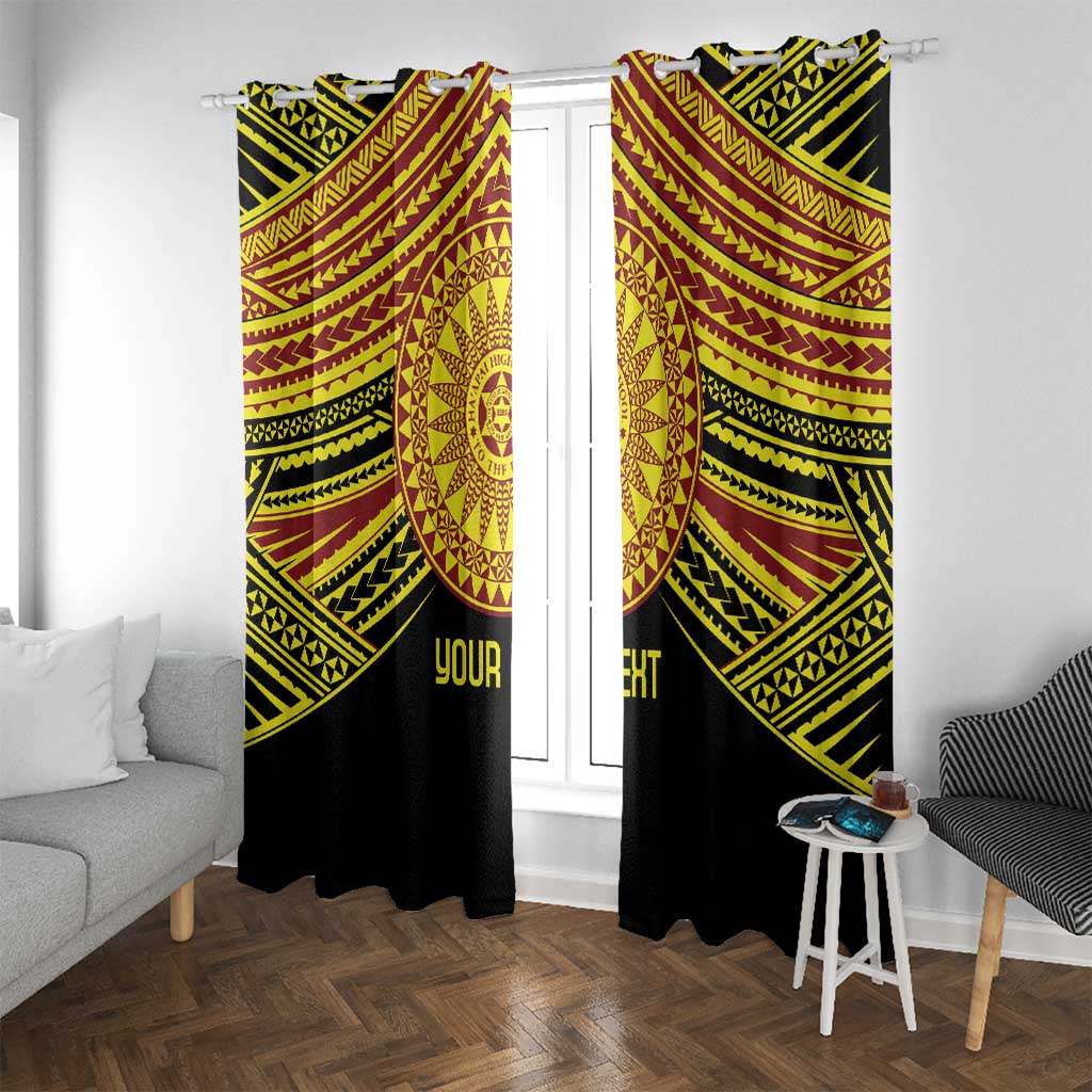Personalised Tonga Ha apai High School Window Curtain Ngatu Fonulei Pattern