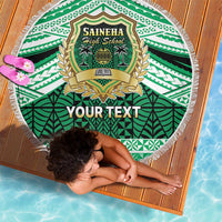 Personalised Tonga Saineha High School Beach Blanket Polynesian Ngatu Tribal