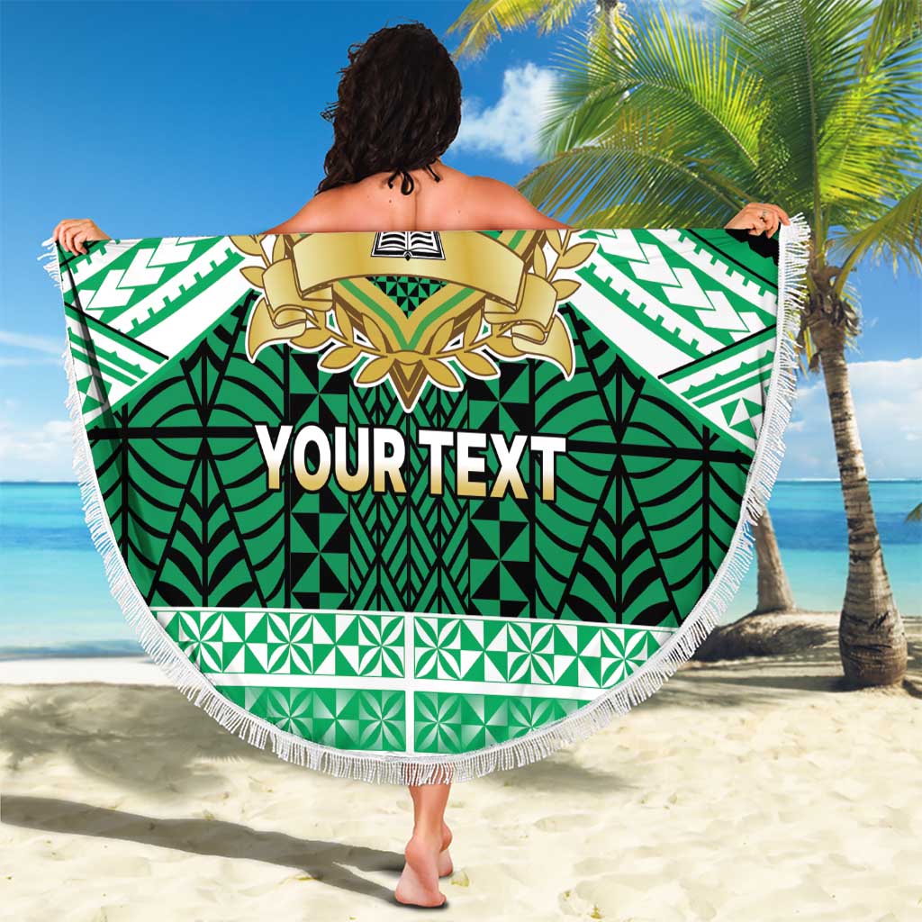 Personalised Tonga Saineha High School Beach Blanket Polynesian Ngatu Tribal