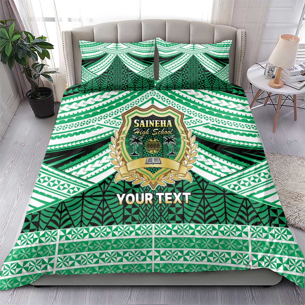 Personalised Tonga Saineha High School Bedding Set Polynesian Ngatu Tribal