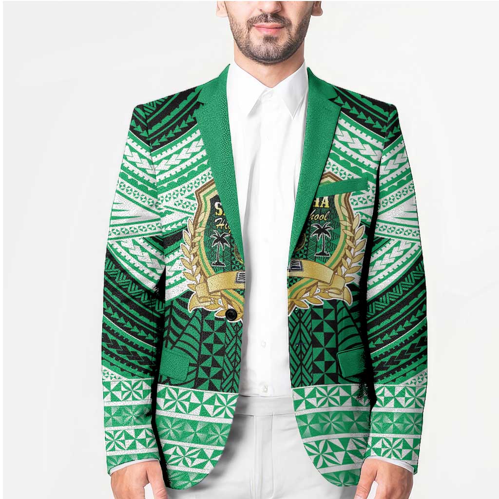 Personalised Tonga Saineha High School Blazer Polynesian Ngatu Tribal - Polynesian Pride
