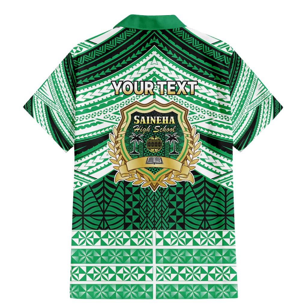 Personalised Tonga Saineha High School Family Matching Mermaid Dress and Hawaiian Shirt Polynesian Ngatu Tribal