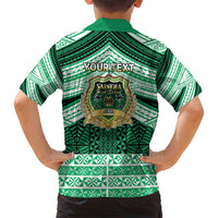 Personalised Tonga Saineha High School Family Matching Off Shoulder Maxi Dress and Hawaiian Shirt Polynesian Ngatu Tribal