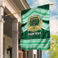 Personalised Tonga Saineha High School Garden Flag Polynesian Ngatu Tribal LT9 House Flag Green - Polynesian Pride