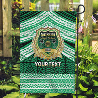 Personalised Tonga Saineha High School Garden Flag Polynesian Ngatu Tribal LT9 Garden Flag Green - Polynesian Pride
