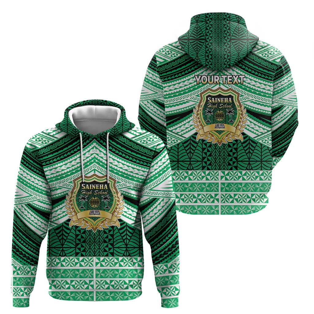 Personalised Tonga Saineha High School Hoodie Polynesian Ngatu Tribal