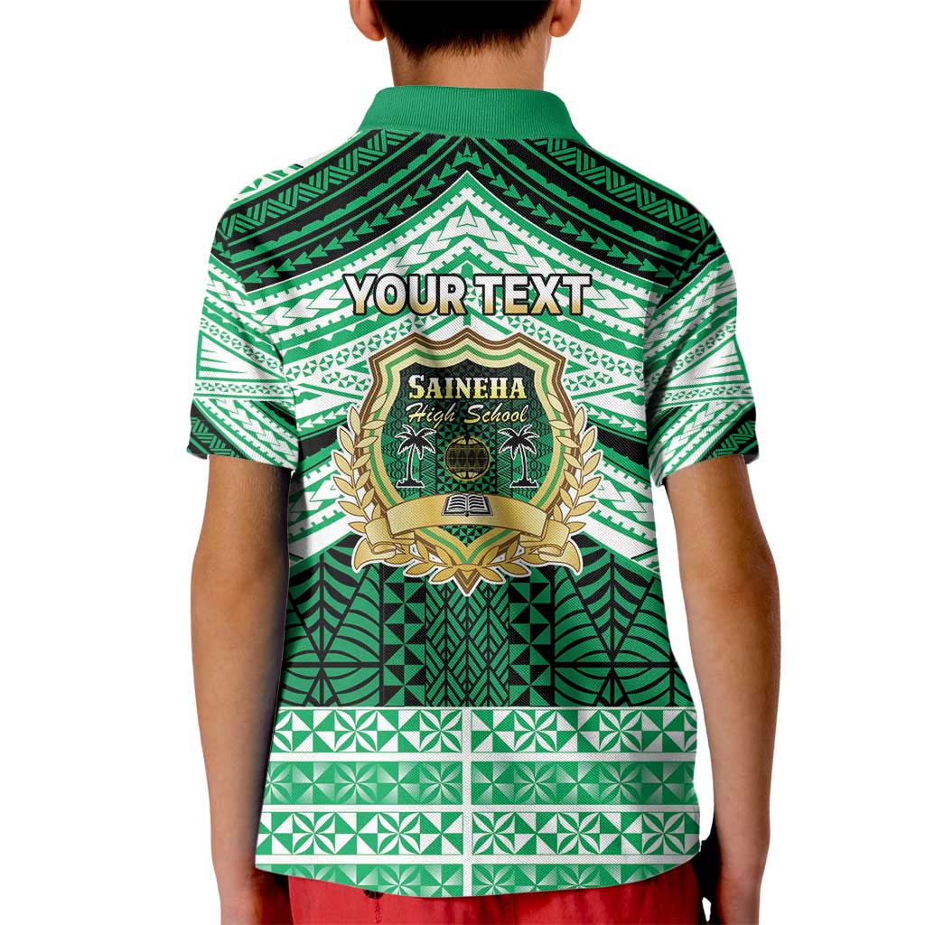 Personalised Tonga Saineha High School Kid Polo Shirt Polynesian Ngatu Tribal