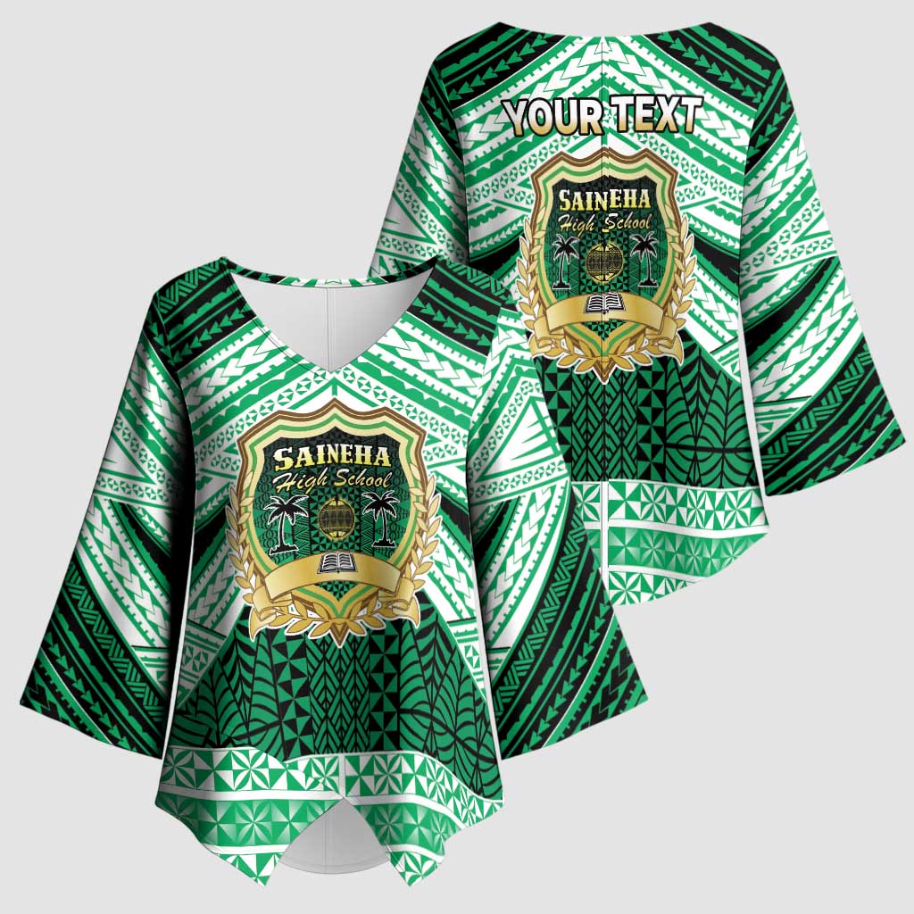 Personalised Tonga Saineha High School Kimono Sleeve Blouse Polynesian Ngatu Tribal - Polynesian Pride