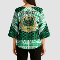 Personalised Tonga Saineha High School Kimono Sleeve Blouse Polynesian Ngatu Tribal - Polynesian Pride