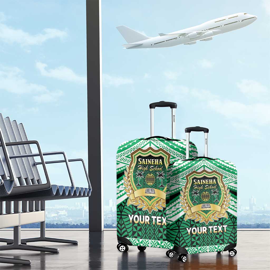 Personalised Tonga Saineha High School Luggage Cover Polynesian Ngatu Tribal